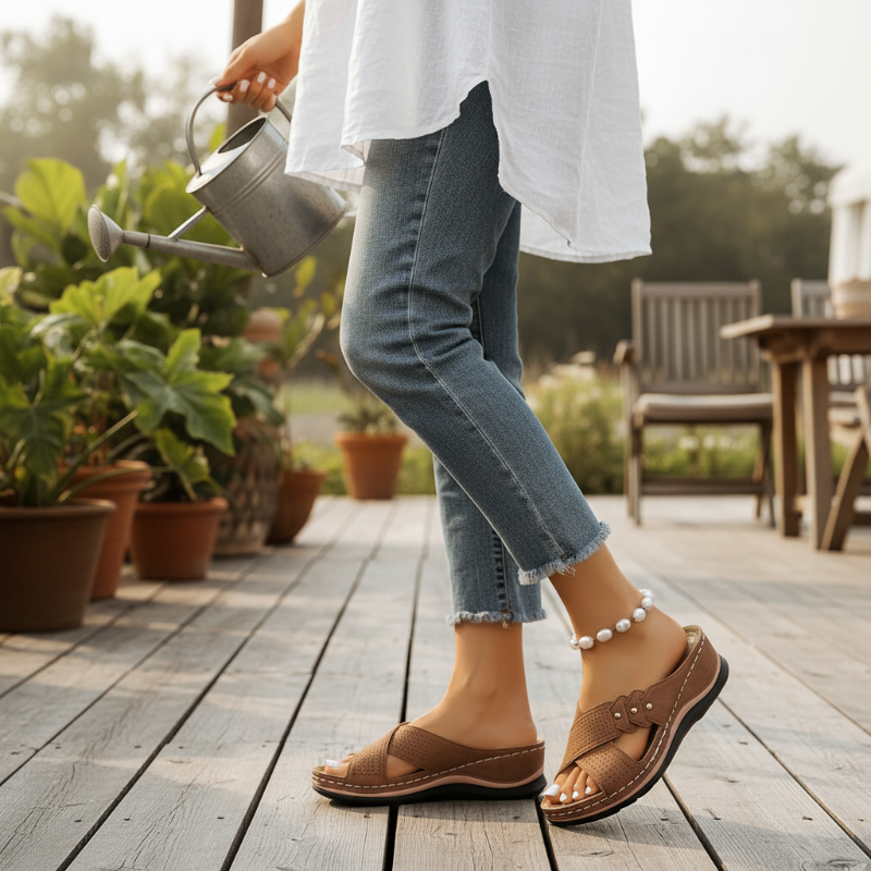 Hooooop - Cushioned Wedge Sandals