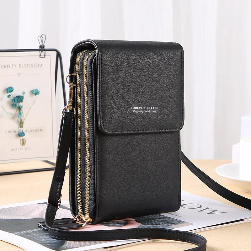 Touch Screen Cell Phone Purse Soft Leather Women's Shoulder Bag