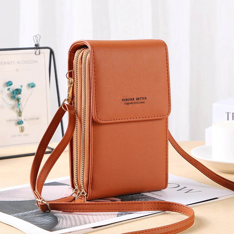 Touch Screen Cell Phone Purse Soft Leather Women's Shoulder Bag