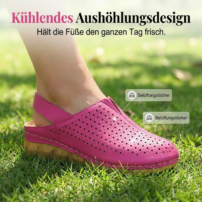 👡Lässige perforierte Keilabsatz-Slingback-Sandalen für Damen✨