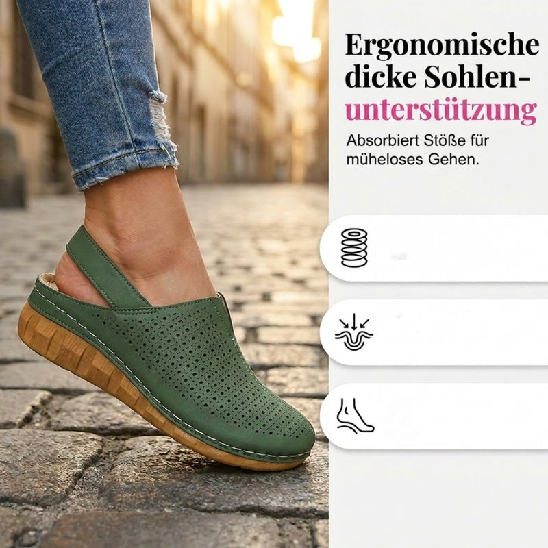 👡Lässige perforierte Keilabsatz-Slingback-Sandalen für Damen✨