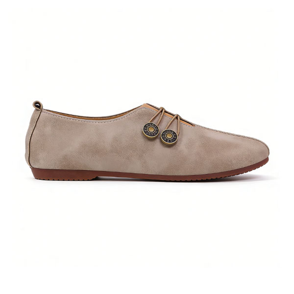 💝Summer Sale ⭐ Women's Elegant soft sole round toe buckle decoration Flat Shoes