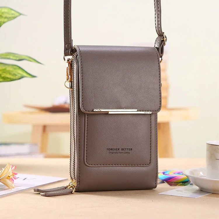Touch Screen Cell Phone Purse Soft Leather Women's Shoulder Bag