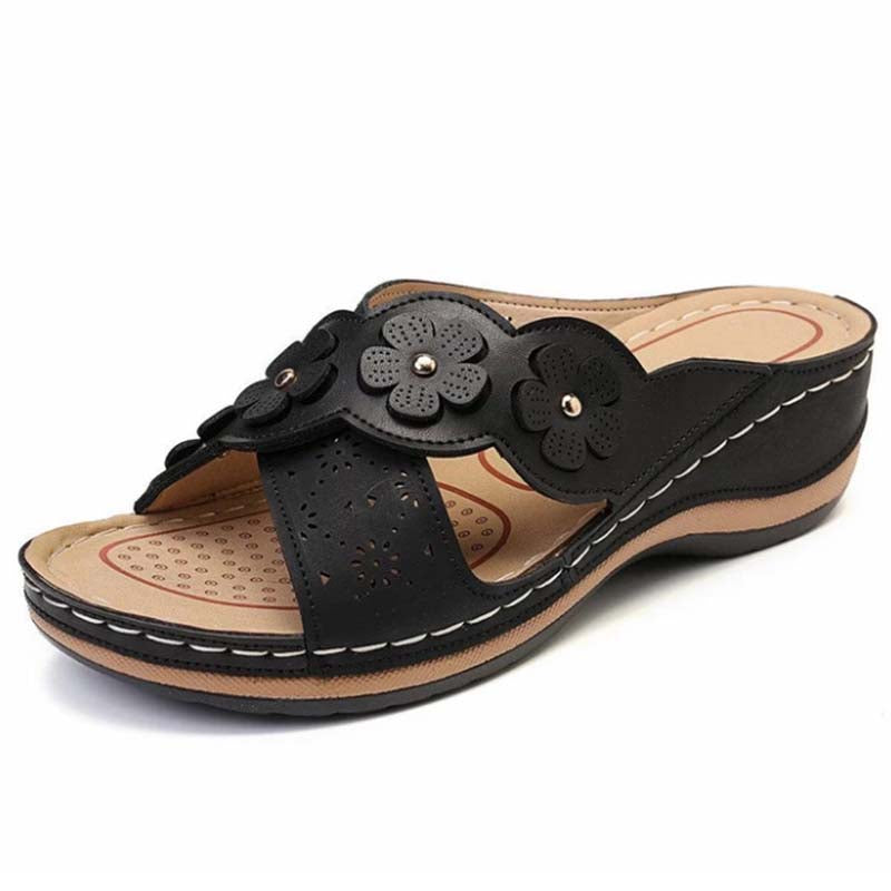 Womens Arch Support  Floral Vintage Wedge Sandals