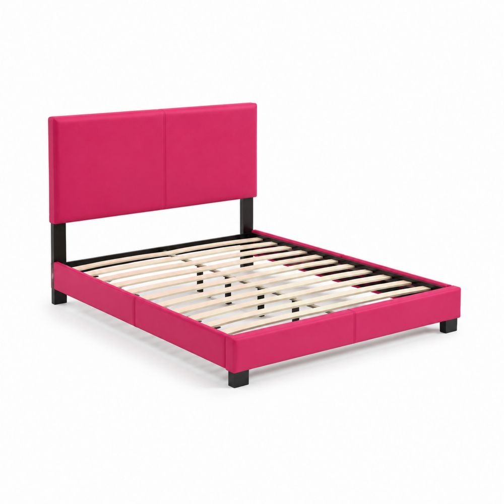 Letto Legno e PU Rosa 200x160 cm