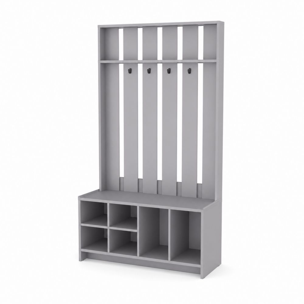 Appendiabiti con Scarpiera in MDF Grigio 180x90x35 cm