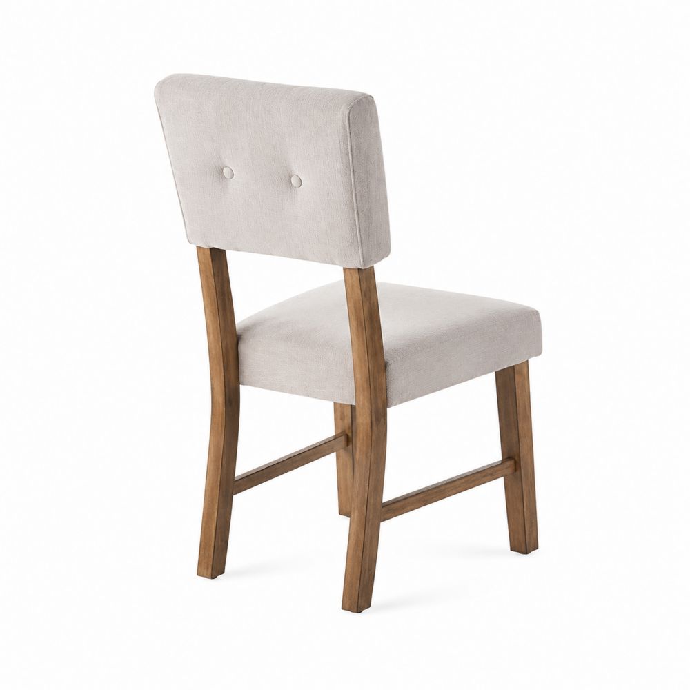 Sedia da pranzo in legno e tessuto grigio chiaro, 90x45x55 cm