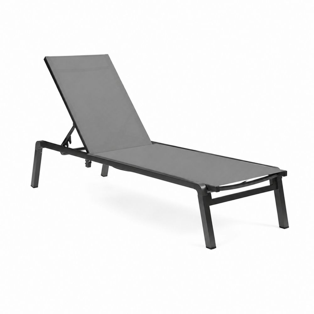 Sedia a sdraio in alluminio con schienale regolabile grigio