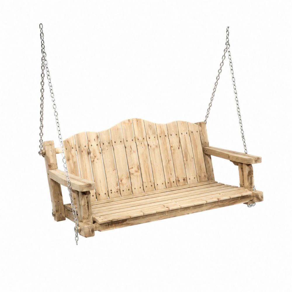 Dondolo da Giardino in Legno di Pino con Catene