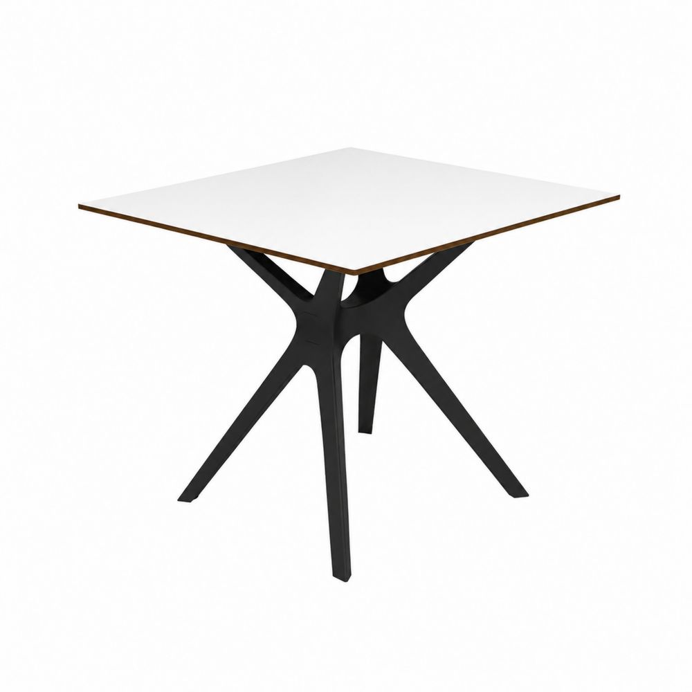 Tavolo quadrato da esterno 80x80 cm in legno e metallo nero