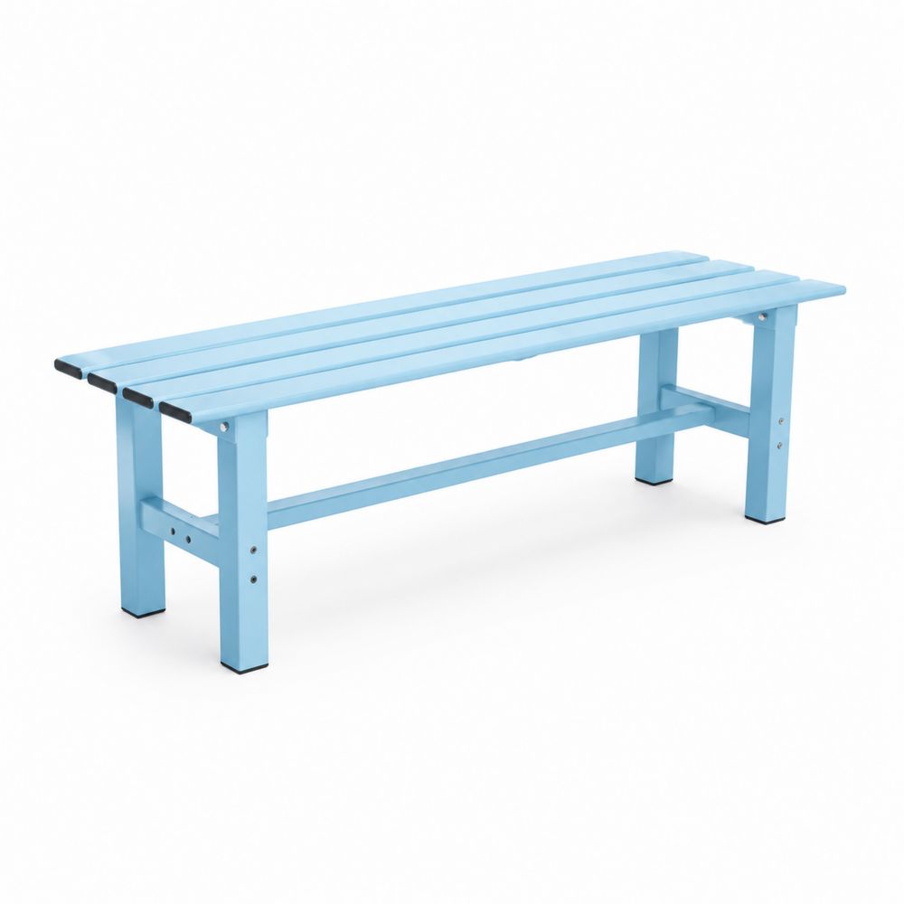 Panca in metallo verniciato azzurro 120cm