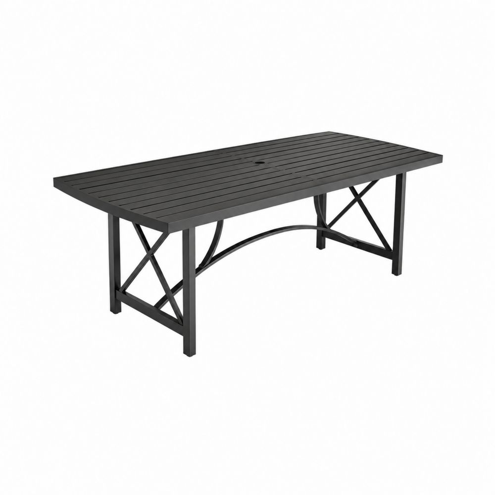 Tavolo da pranzo in metallo nero 200x90x75 cm
