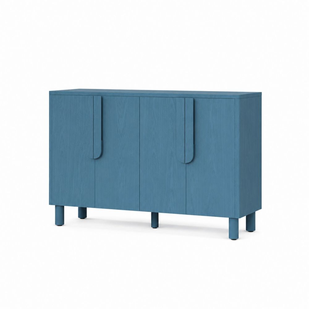 Credenza Rettangolare in Legno Blu 120x40x80 cm