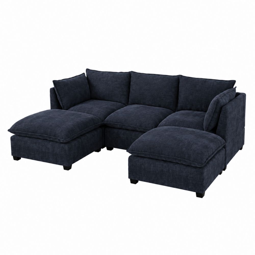 Divano angolare in tessuto grigio scuro 247x188x90 cm