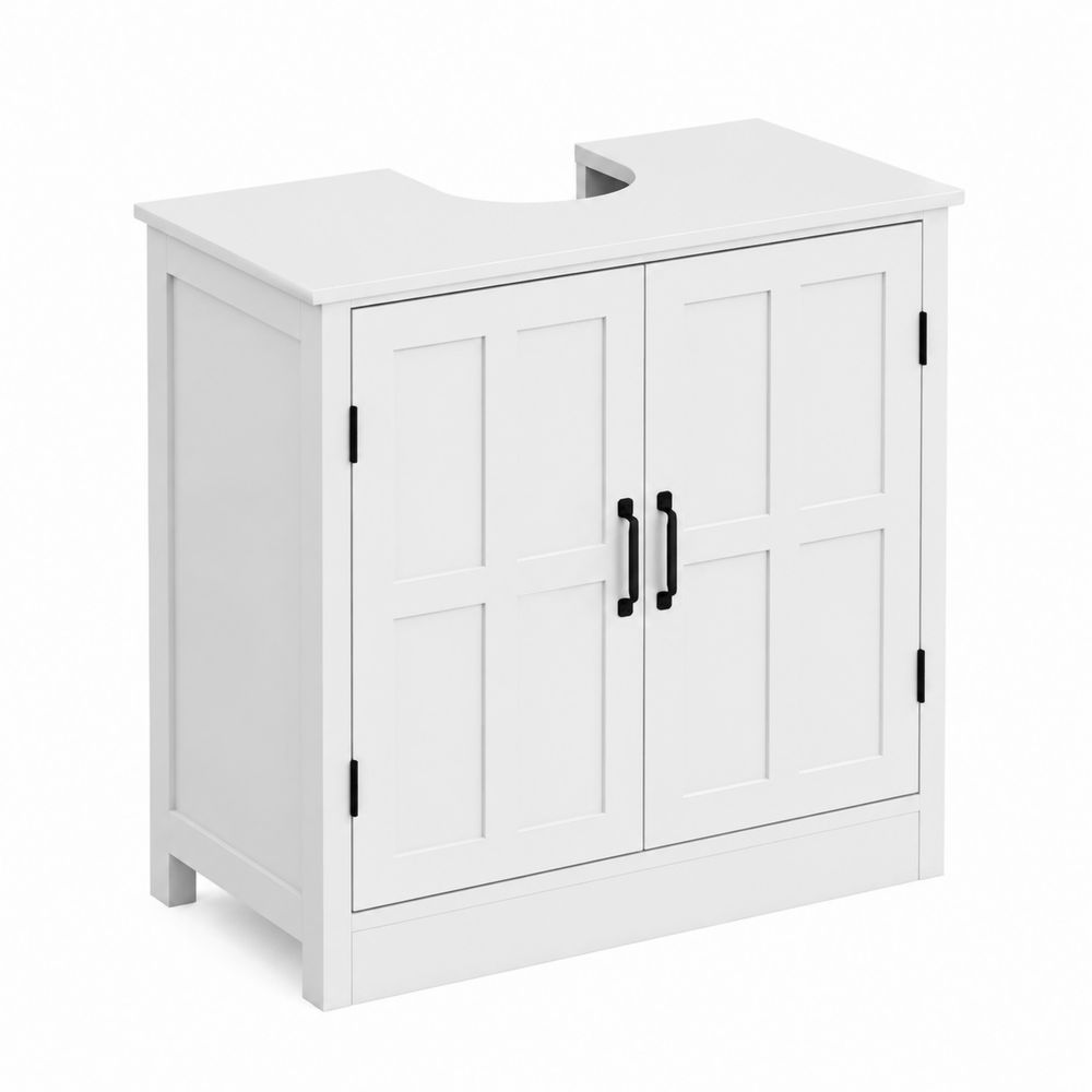 Mobile bagno sottolavabo in MDF bianco con ante