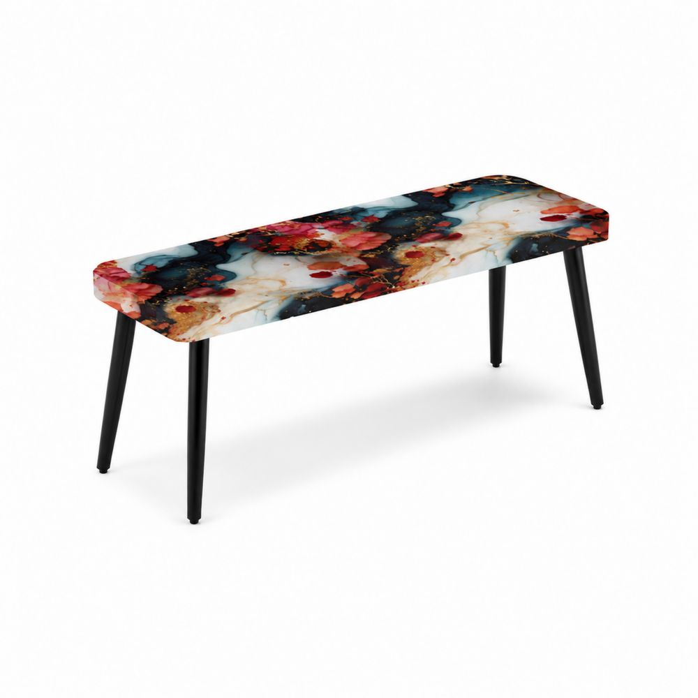 Panca in Metallo e Resina Floreale Multicolore 120x40x45 cm