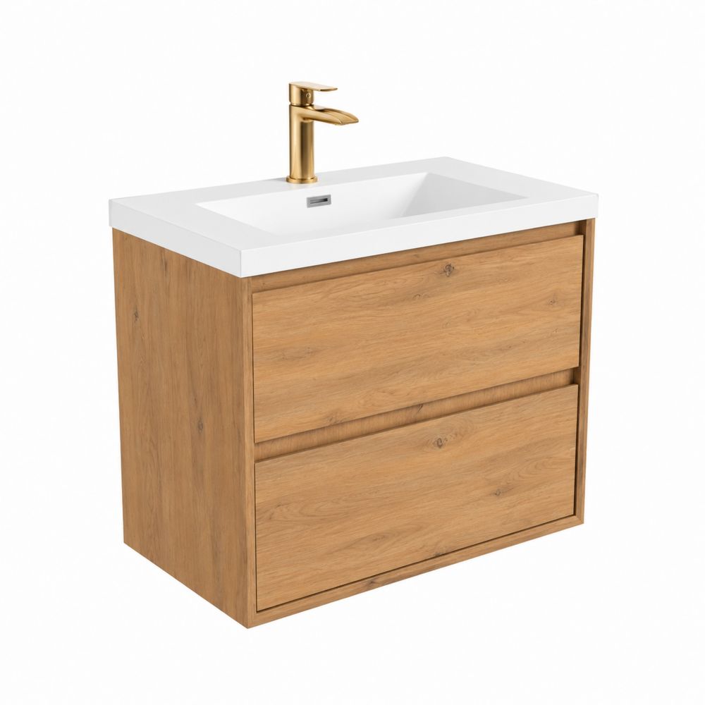 Mobile Lavabo Singolo in Legno con Lavabo in Ceramica