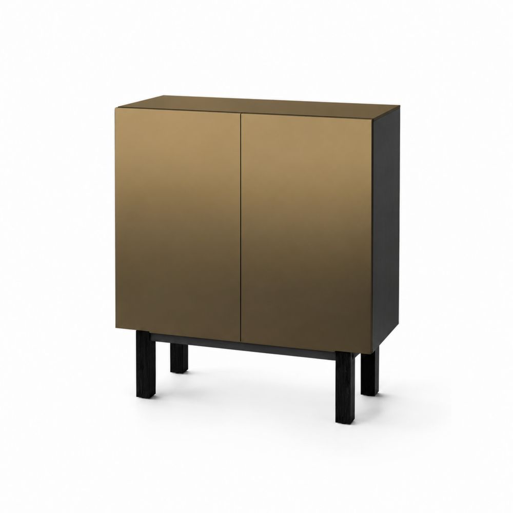Credenza in Legno Impiallacciato Bronzo-Nero 100x80x40cm