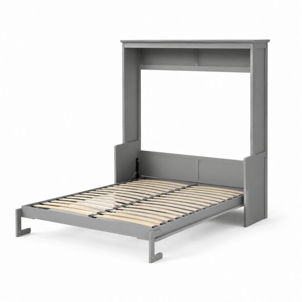 Letto a scomparsa in legno e metallo grigio