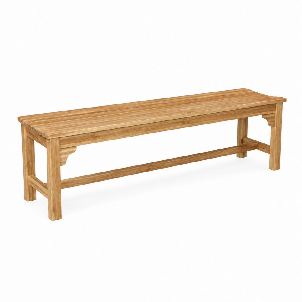 Panca rettangolare in legno teak 180x35x45 cm
