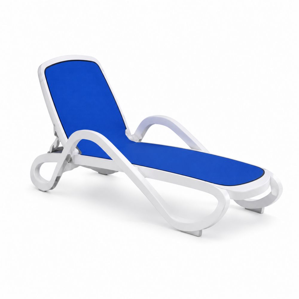 Lettino Prendisole in Alluminio con Tessuto Blu