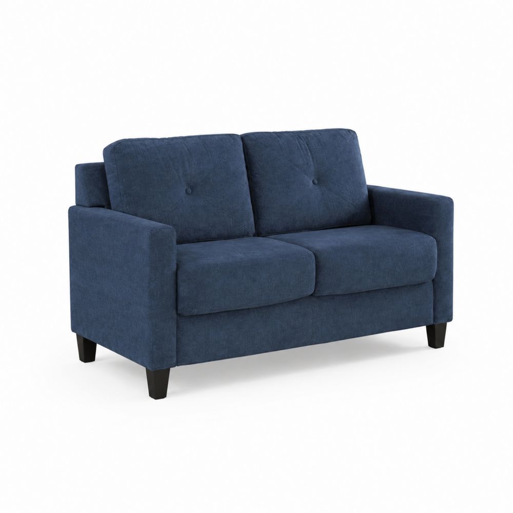 Divanetto Loveseat a Due Posti in Tessuto Blu
