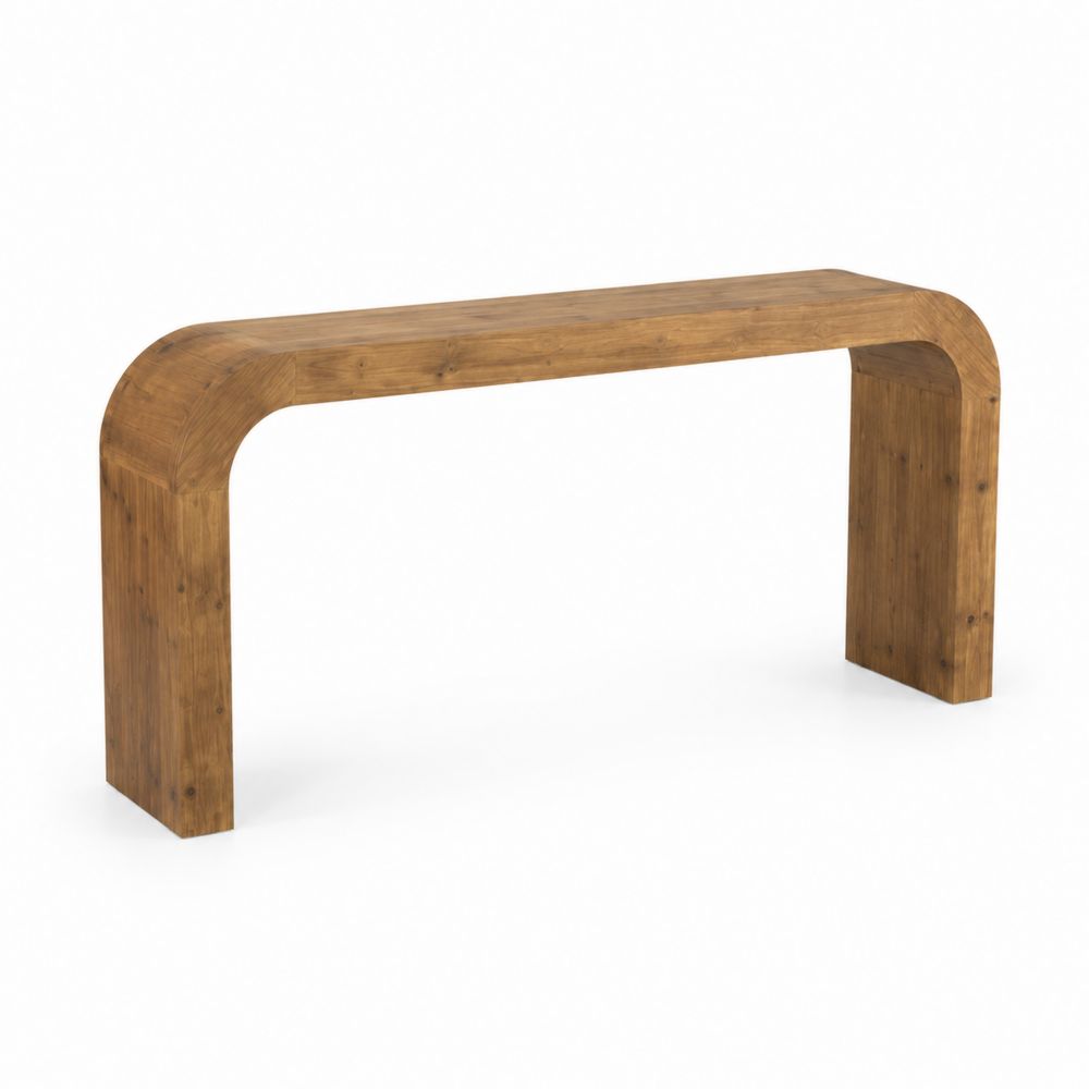 Consolle in Legno di Pino Massello Curvo 120 cm
