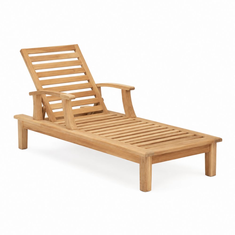 Sedia a Sdraio in Legno di Teak Regolabile-Zenwooda