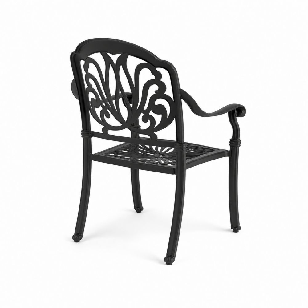 Sedia da giardino in alluminio nero-Zenwooda
