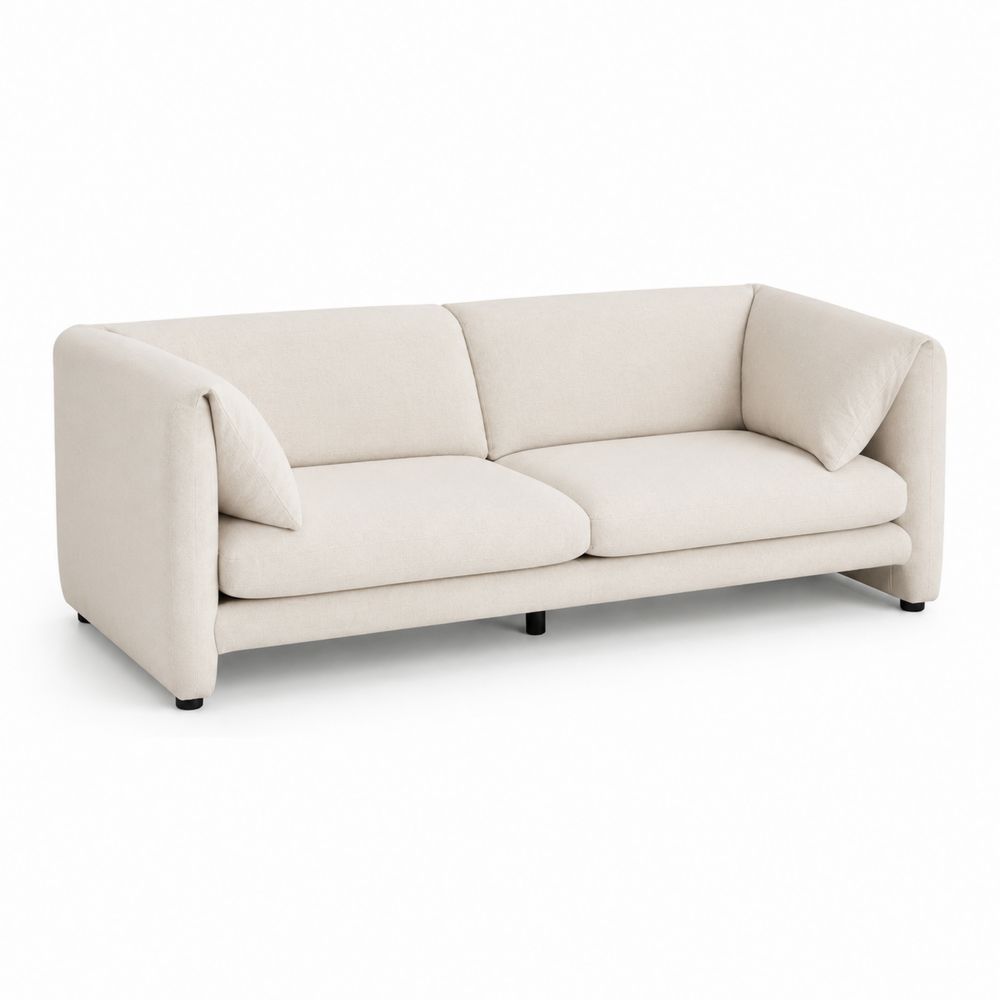 Divano a 3 posti in poliestere beige-Zenwooda