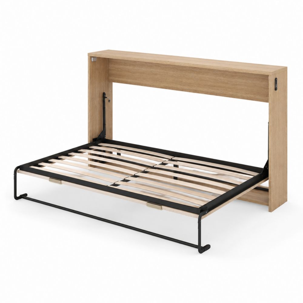 Letto a scomparsa singolo 90x200 cm legno e metallo Beige-Zenwooda