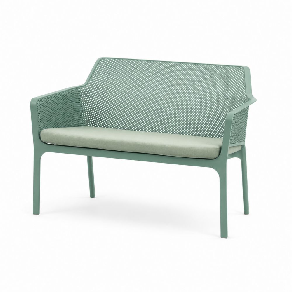 Panca da giardino in plastica con cuscino Verde-Zenwooda