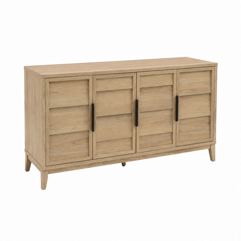Credenza in Legno di Quercia 4 Ante 180x45x85 cm-Zenwooda