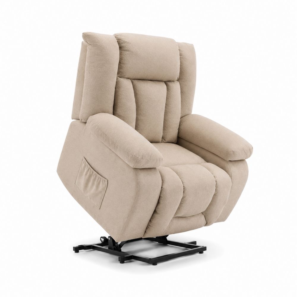 Poltrona reclinabile in tessuto poliestere Beige-Zenwooda