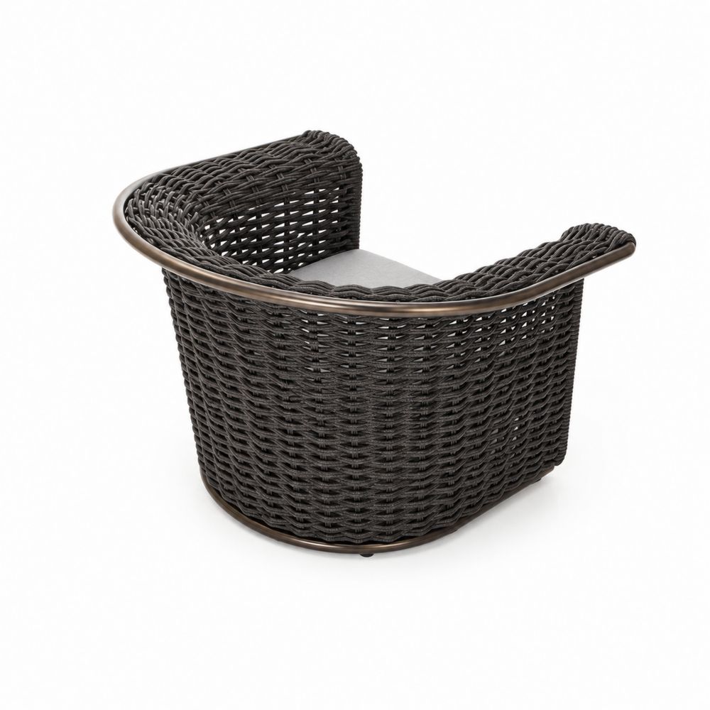Poltrona da Esterno in Rattan Sintetico Antracite con Struttura in Alluminio-Zenwooda