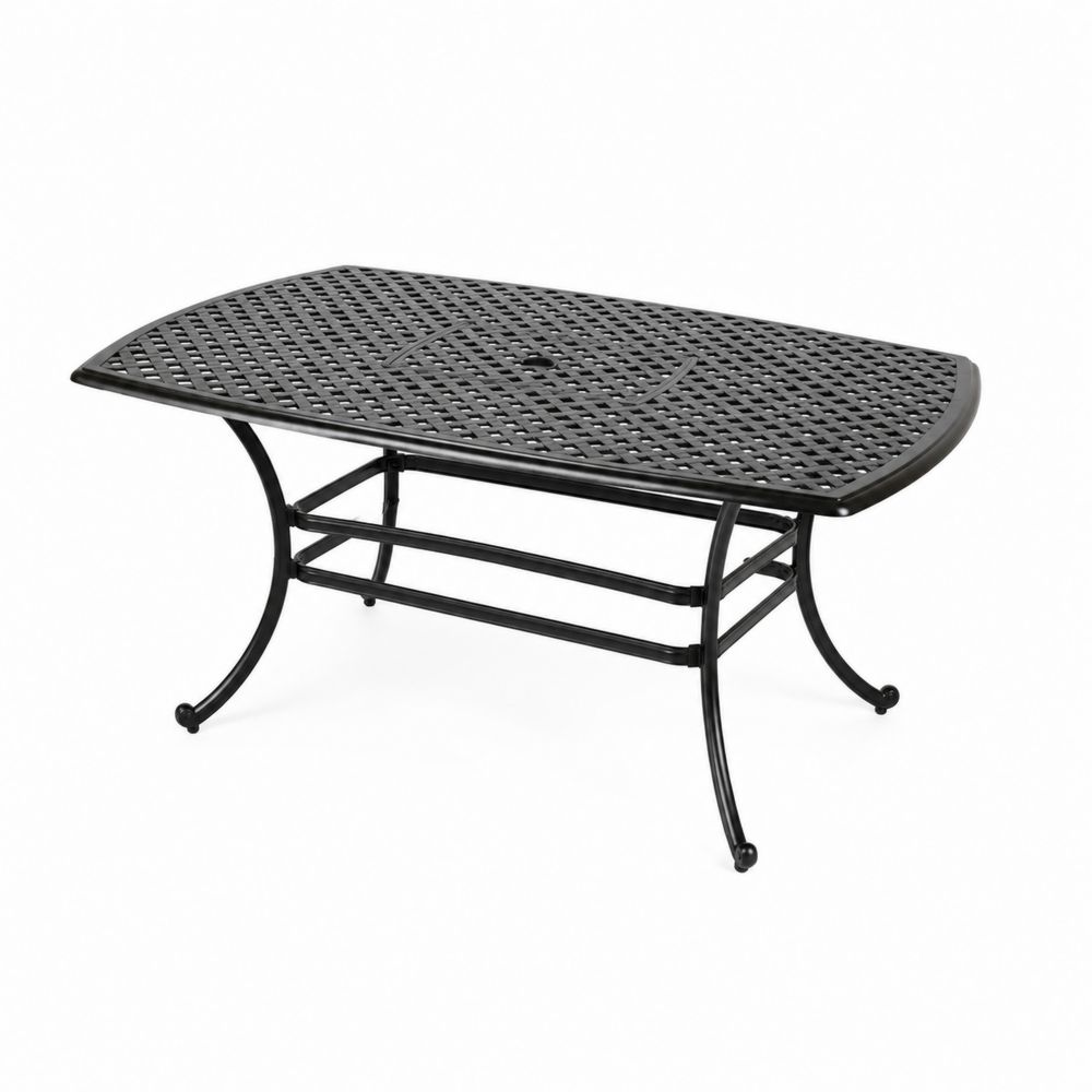 Tavolo da Esterno in Alluminio Nero Rettangolare-Zenwooda
