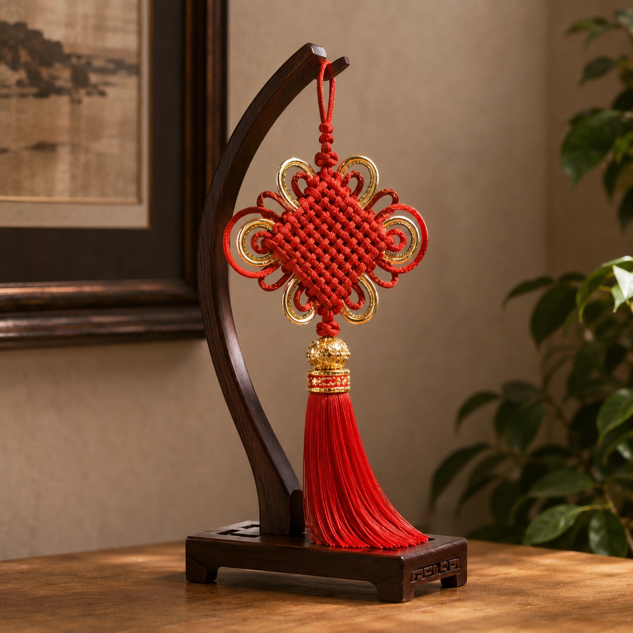 Nudo Chino Decorativo con Soporte
