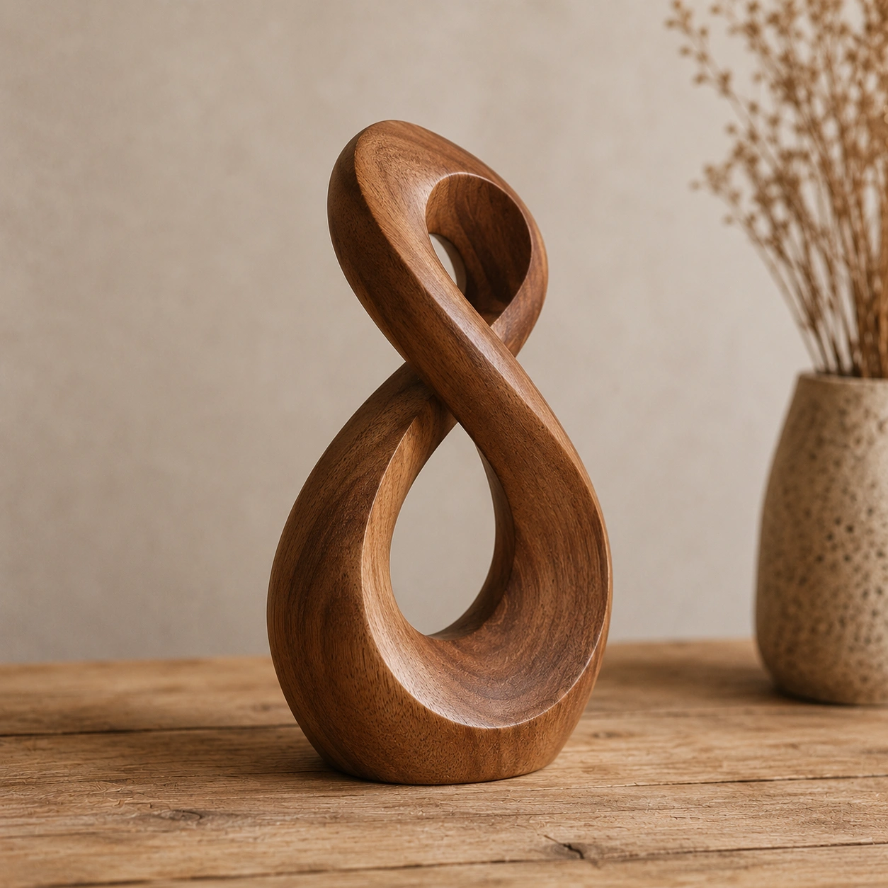 Escultura Abstracta Infinito de Madera