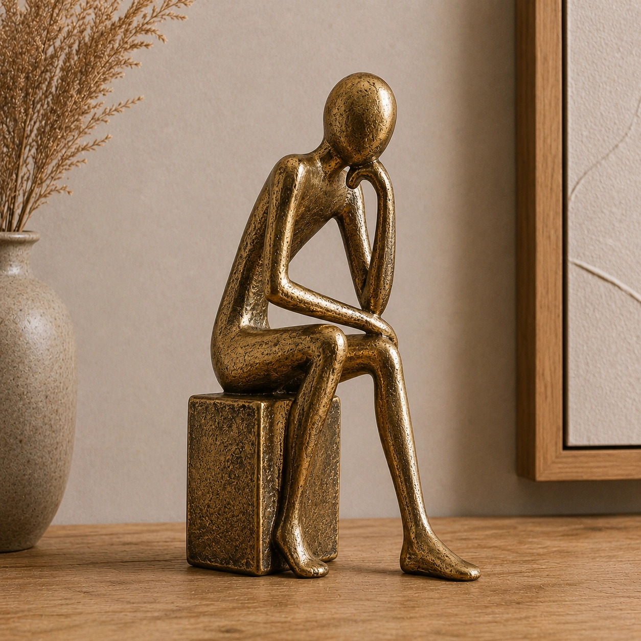Escultura Pensador Moderno sobre Base