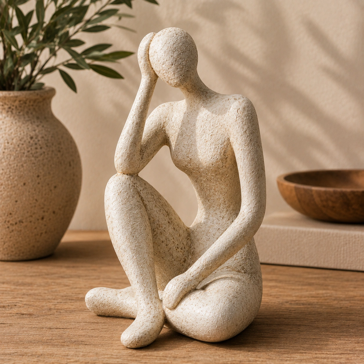 Escultura Figura Sentada Minimalista