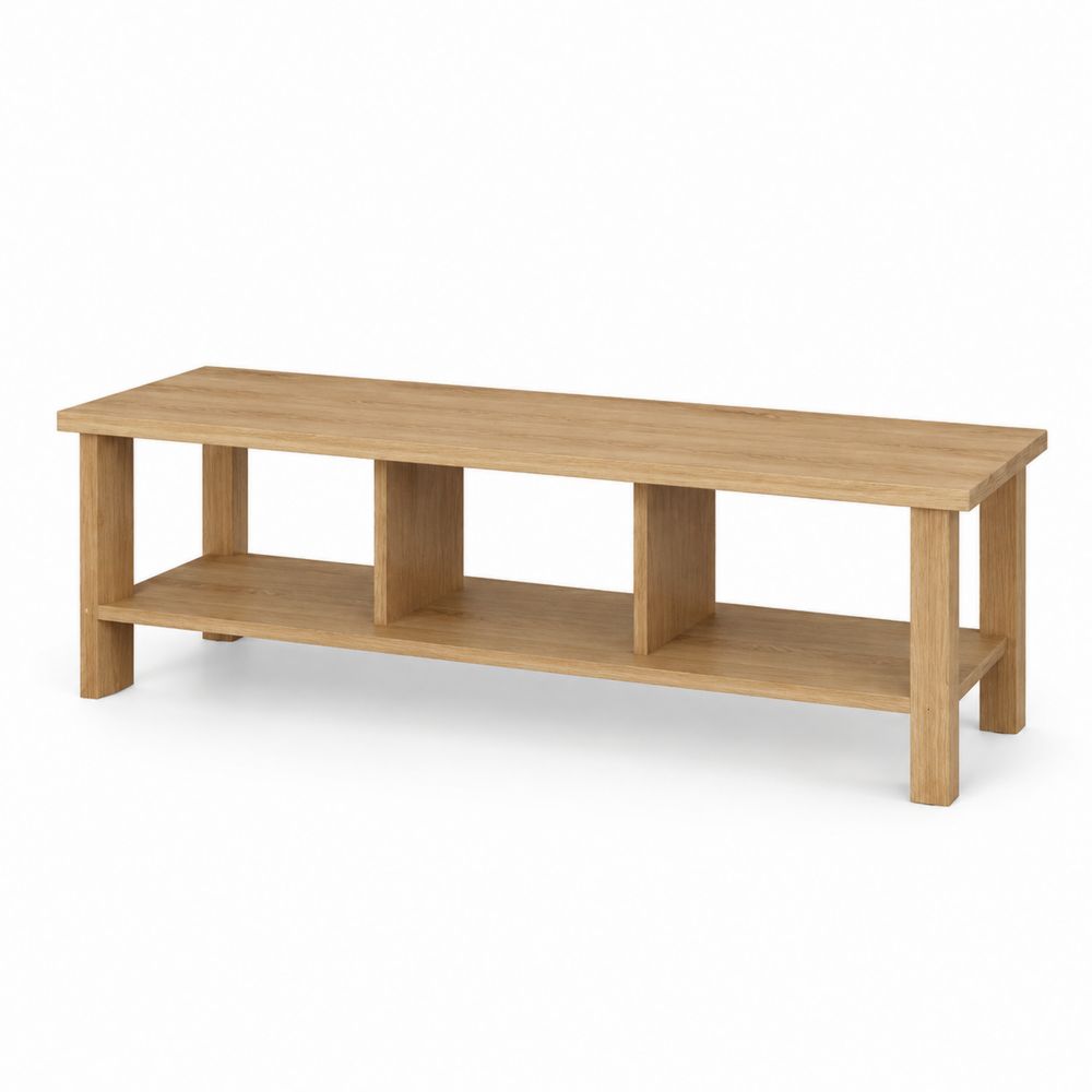 Mobile TV in legno di quercia con ripiani 120x40x45 cm