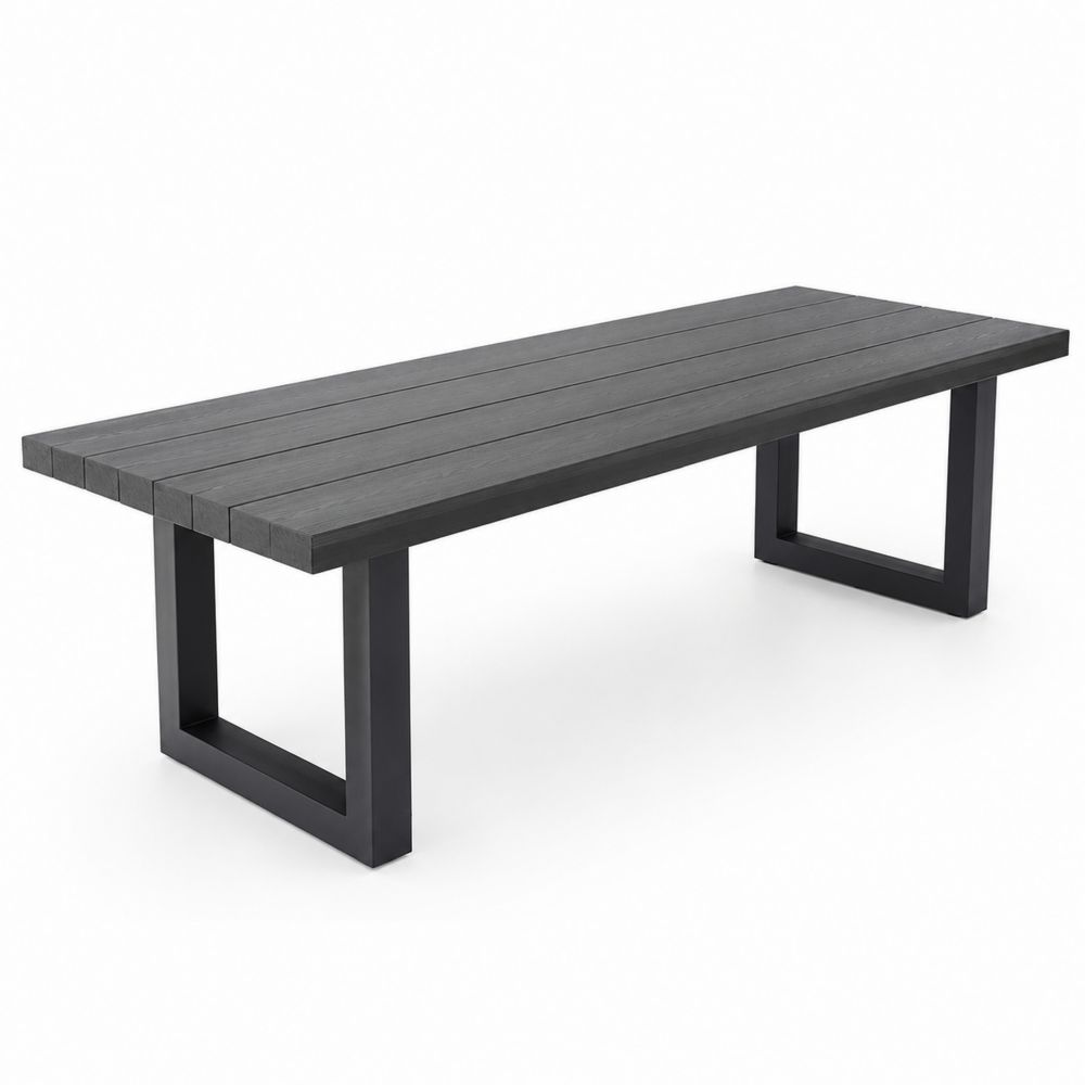 Tavolo rettangolare in legno composito e alluminio