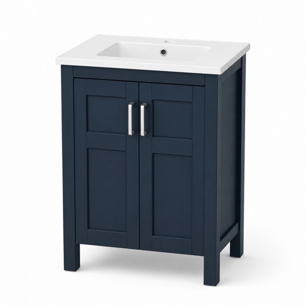 Mobile bagno in MDF Blu scuro con lavabo in ceramica