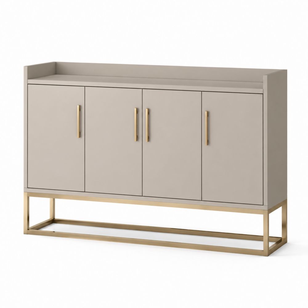 Credenza in legno e metallo dorato 80 cm x 120 cm x 40 cm Grigio
