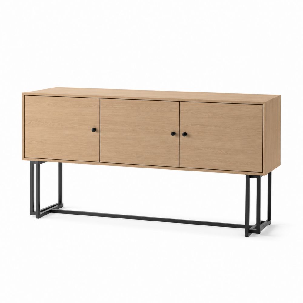 Credenza in Legno con Base in Metallo 150x40x80 cm