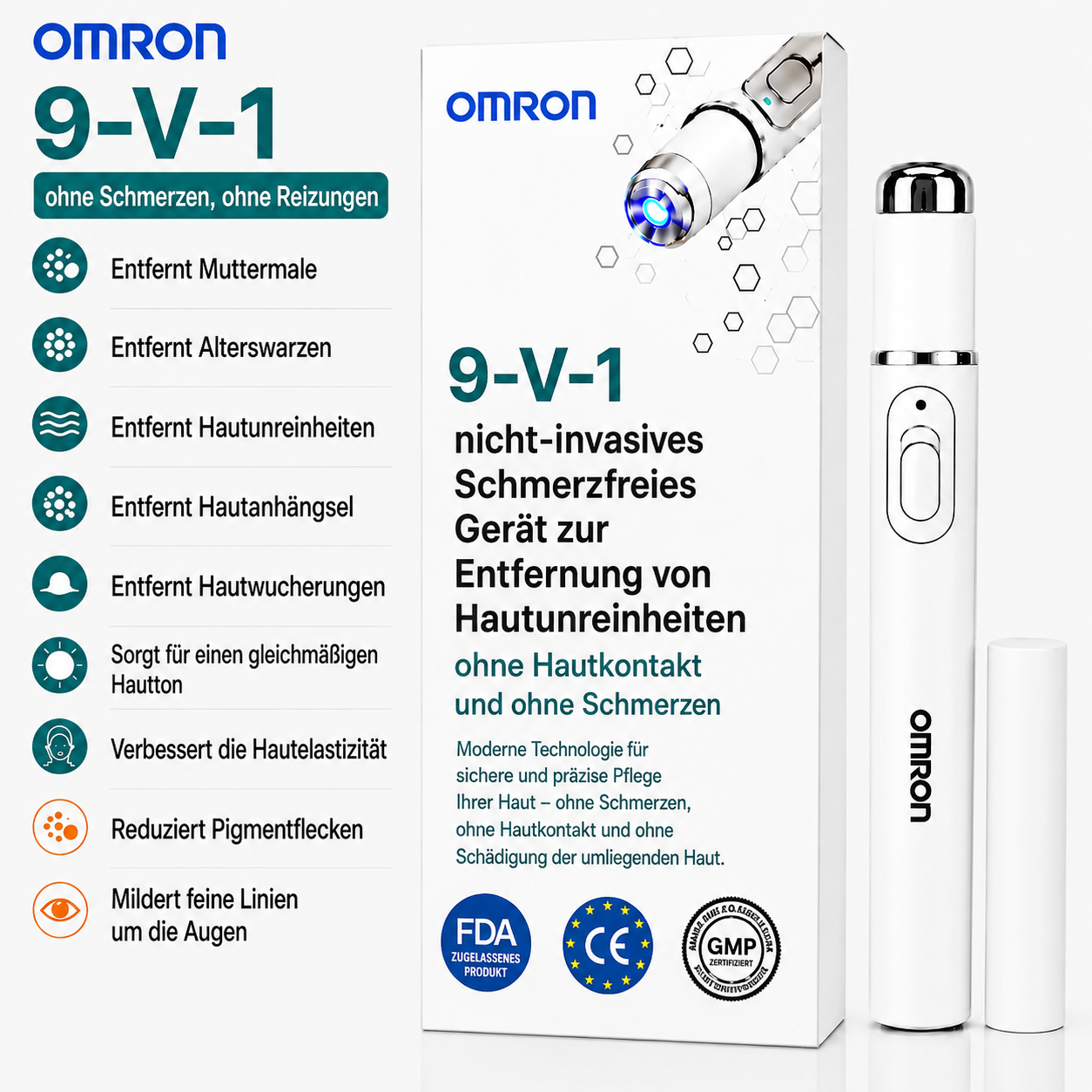 Omron™ 2026 új generációs multifunkciós bőrkezelő toll – professzionális megoldás anyajegyek és bőrhibák eltávolítására az egész testen. Nem invazív, fájdalommentes technológia a tisztább, egyenletesebb bőrért, otthoni használatra tervezve, hegek nélkül.
