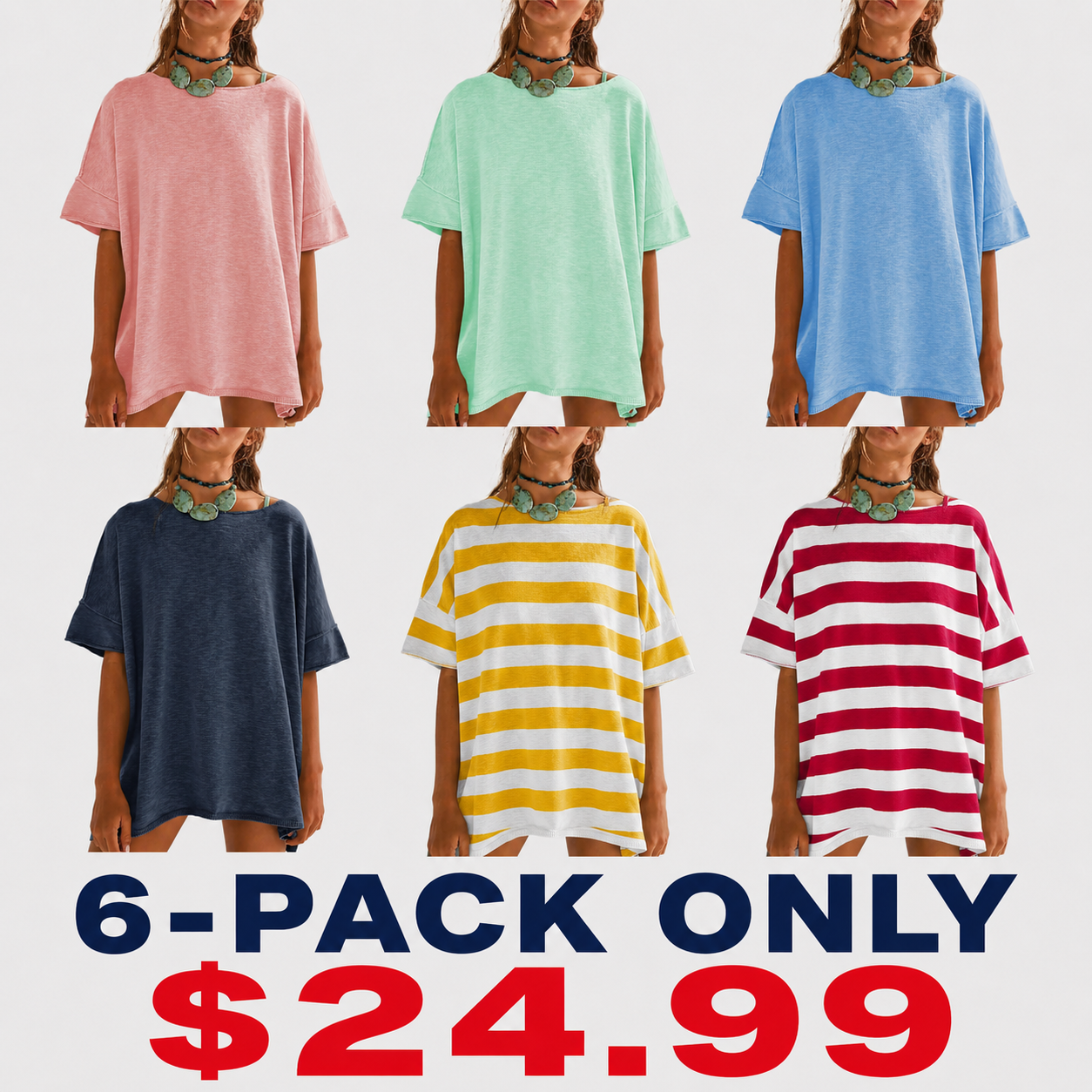Women's Oversized T Shirts Casual Summer Crew Neck Loose Dropped Short Sleeve Side Slit Hem Blouse Tunic Tops Sweater Tee