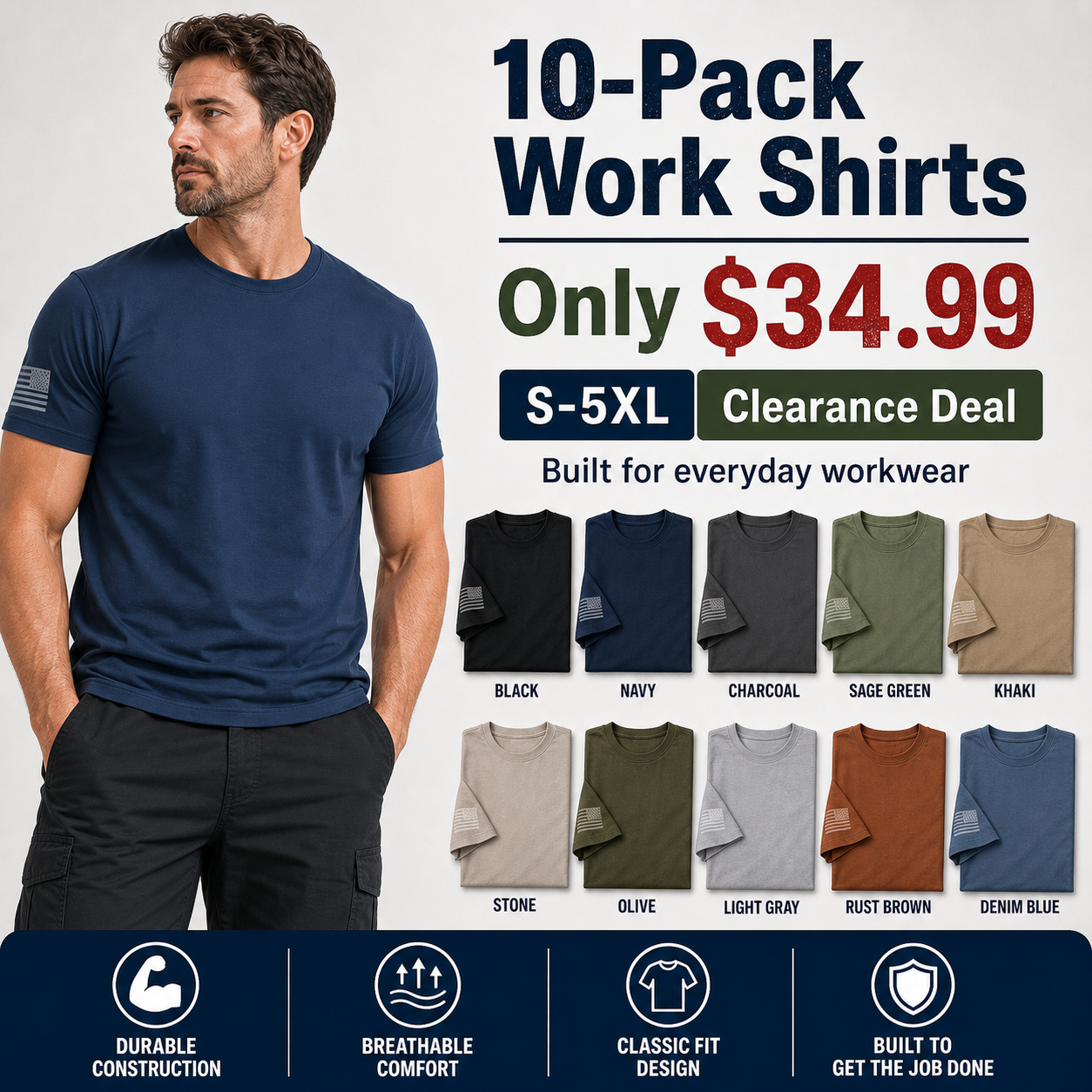 10-Pack Work Shirts promotional main image