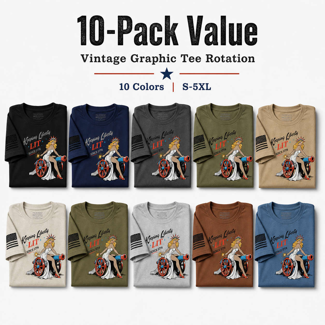 10-Pack Liberty Graphic Tees value image