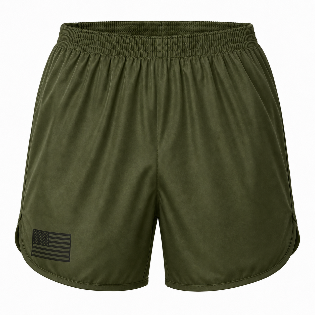 Olive running shorts SKU image